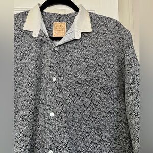 VTG Wah Maker Frontier Old West Button Down Men’s Band Collar Shirt Size L